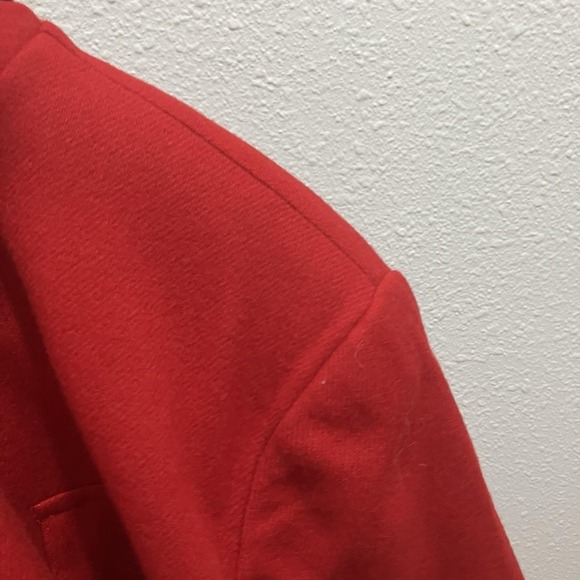 Vintage Savannah Holiday‎ Red Wool Bomber Jacket Size 12 Christmas Grandma - Picture 9 of 11